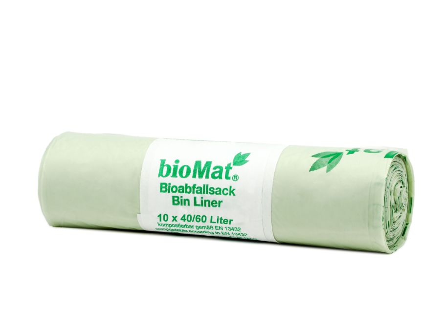 Afvalzak 40L 60L composteerbaar van Biomat, 1 x 10 stk